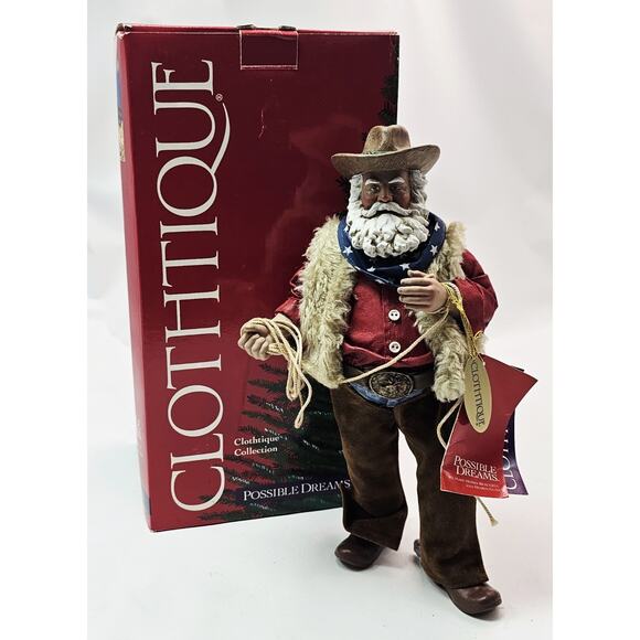 Clothtique Possible Dreams Yuletide Wrangler Santa 713742 - 10.25" T - Picture 1 of 8
